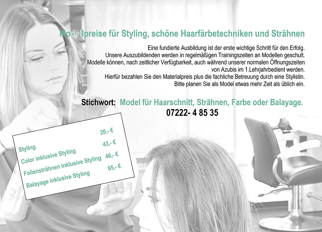 Figaros Friseur Kuppenheim Baden-Baden Rastatt Murgtal - Modell für Haarschnitt, Strähnen, Farbe, Balayage